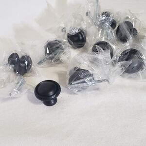 Black Cabinet Knob Pulls Set of 10
